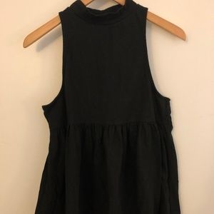 Free People Sleeveless Top w/ Open Back in Black